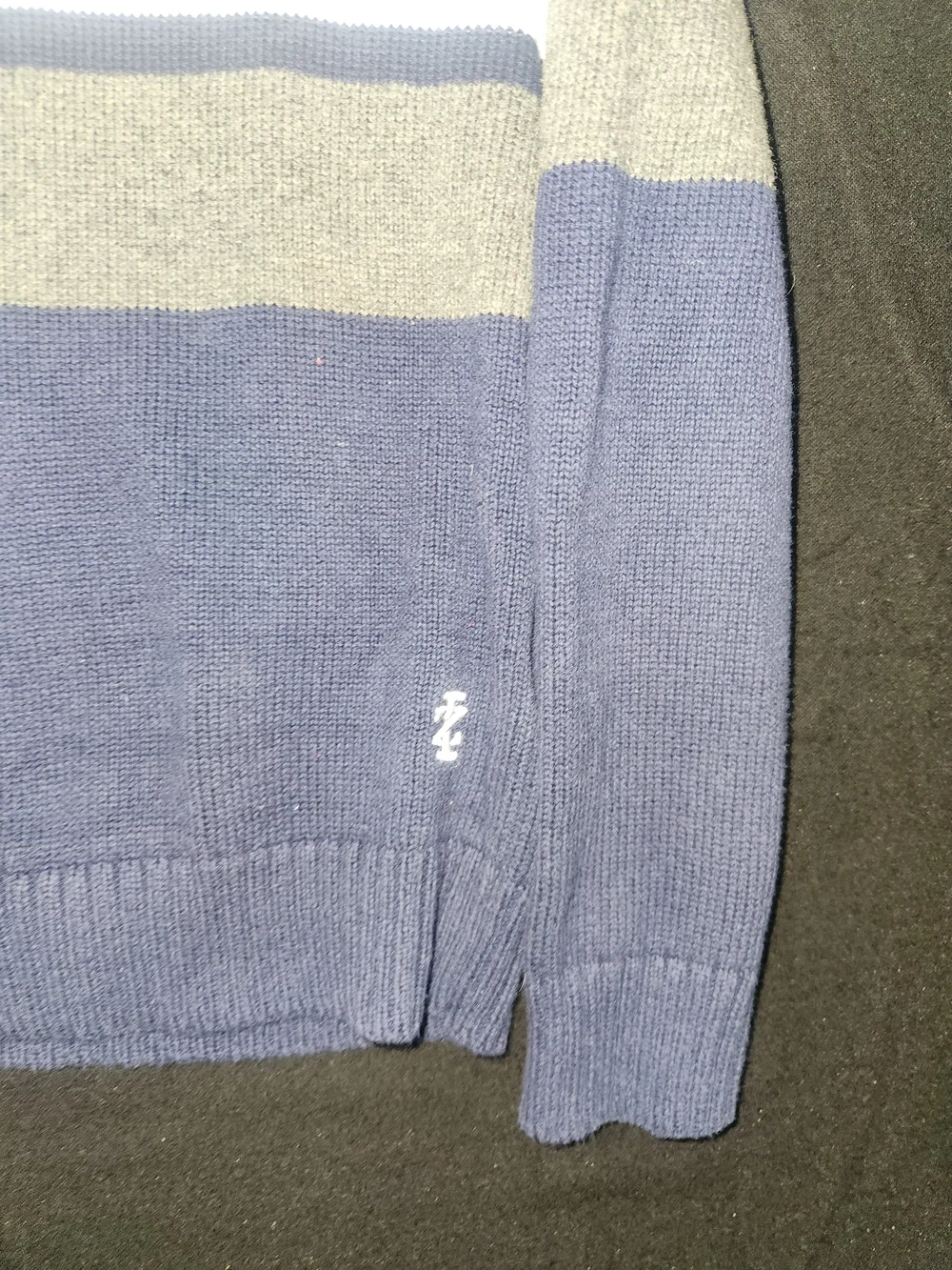 IZOD Men's Navy Half-Zip Striped Sweater